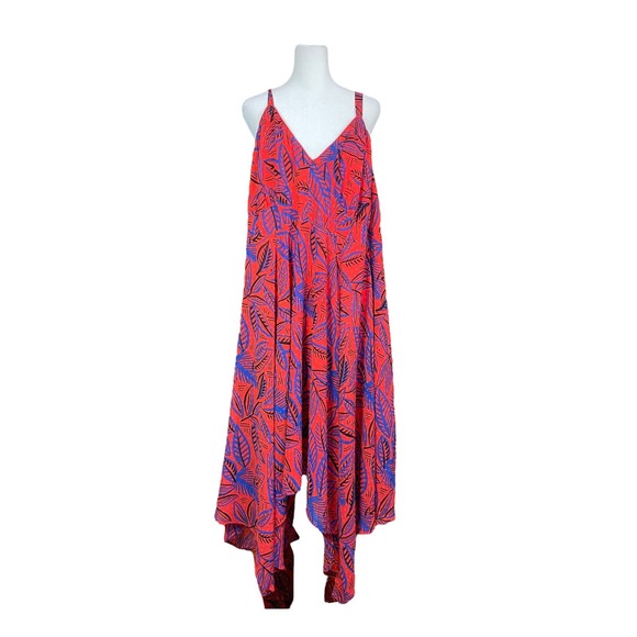 Alexis x Target Women’s Dress Botanical Tie Strap Asymmetrical Hem Plus Size 3X - Picture 2 of 7